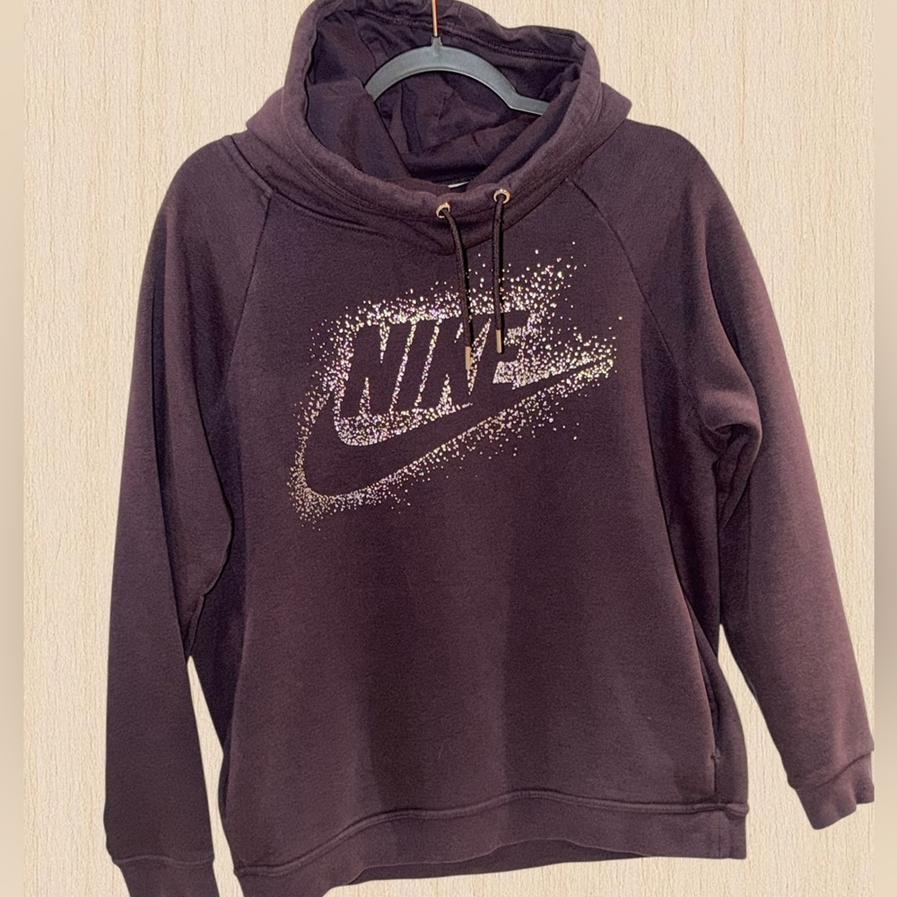 Nike Rally Metallic Funnel Neck Pullover Hoodie - Picture 2 of 11